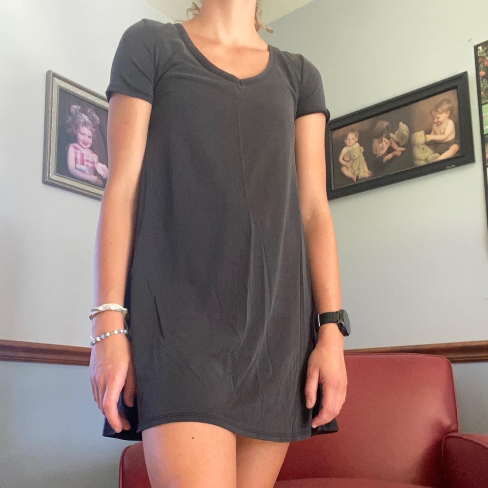 Black washed tee shirt dress